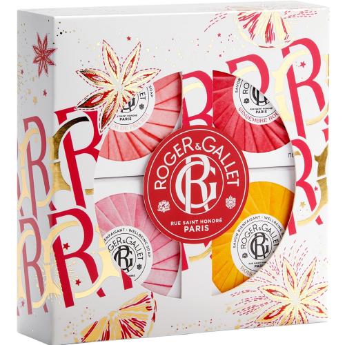 Roger & Gallet Promo Wellbeing Soaps Collection Fleur de Figuier 50g & Gingembre Rouge 50g & Bois d' Orange 50g & Rose Soap Bar 50g